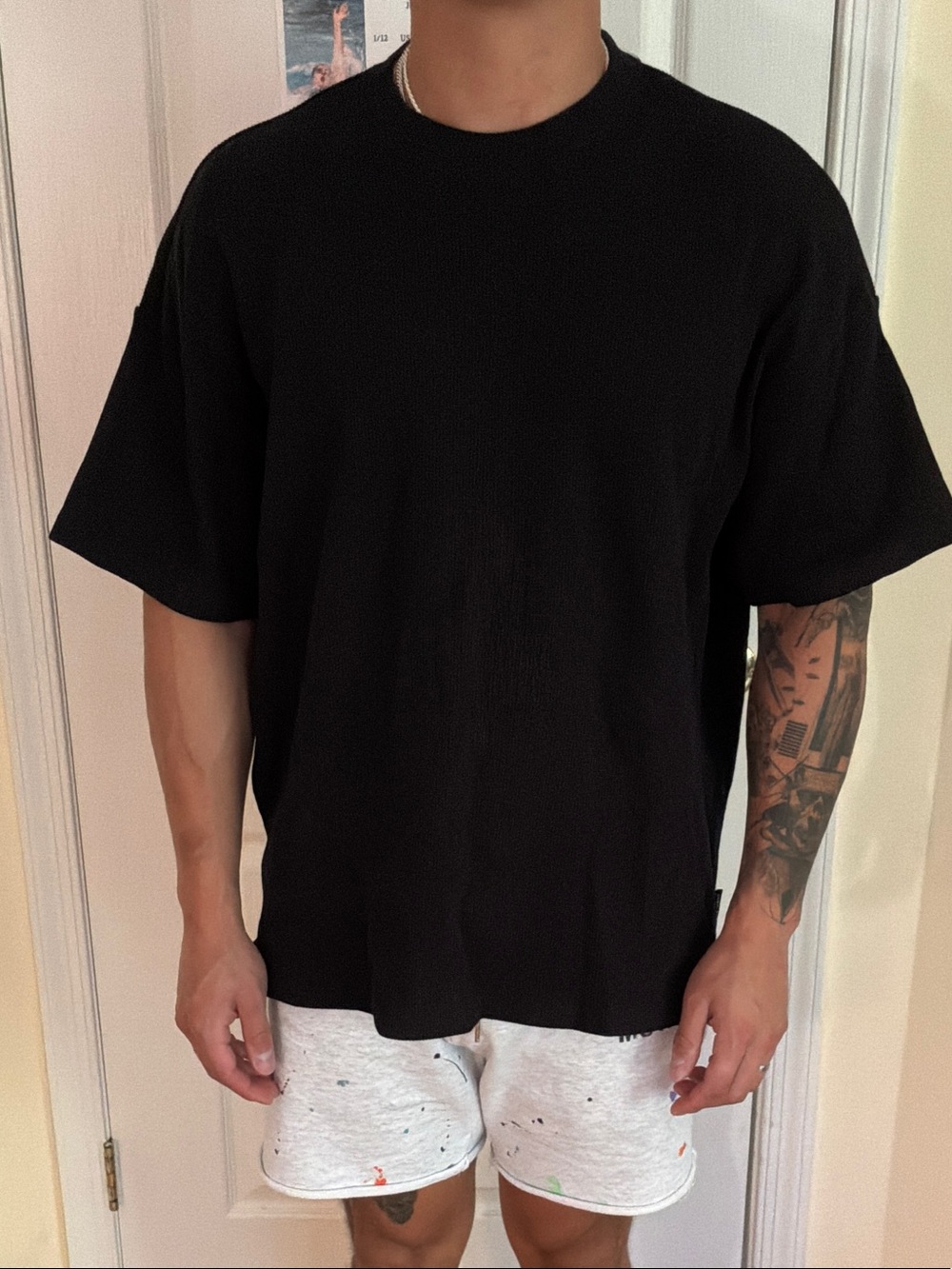 Men's Relaxed Black Crewneck Tee